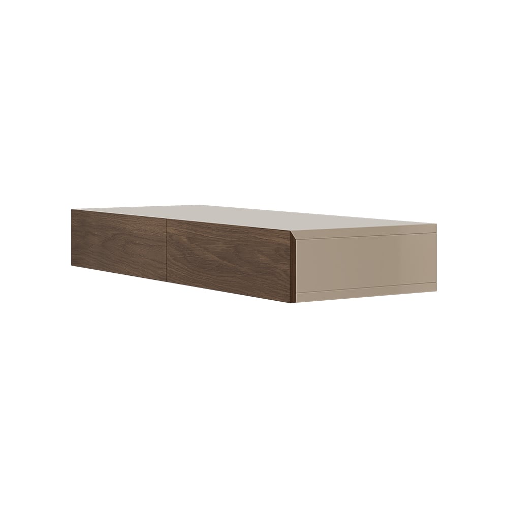HMR - Modern Light Gray Floating Makeup Vanity Wall Mounted Dressing Table with 2 Drawers