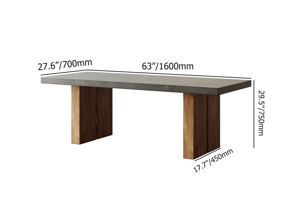 HMR Upoak Series Farmhouse Rectangle Wood Dining Table - Natural, 63"L x 27.6"W x 29.5"H