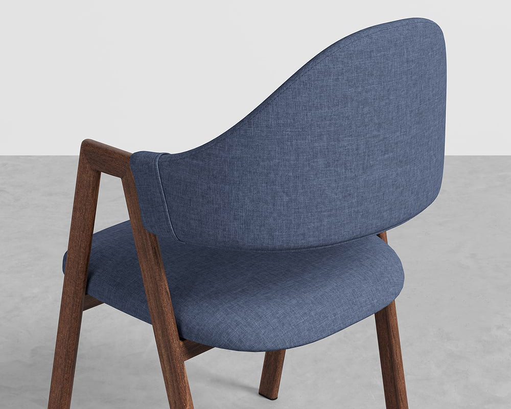 HMR Modern Dining Chairs with Linen Upholstery - Blue, 4-Pieces
