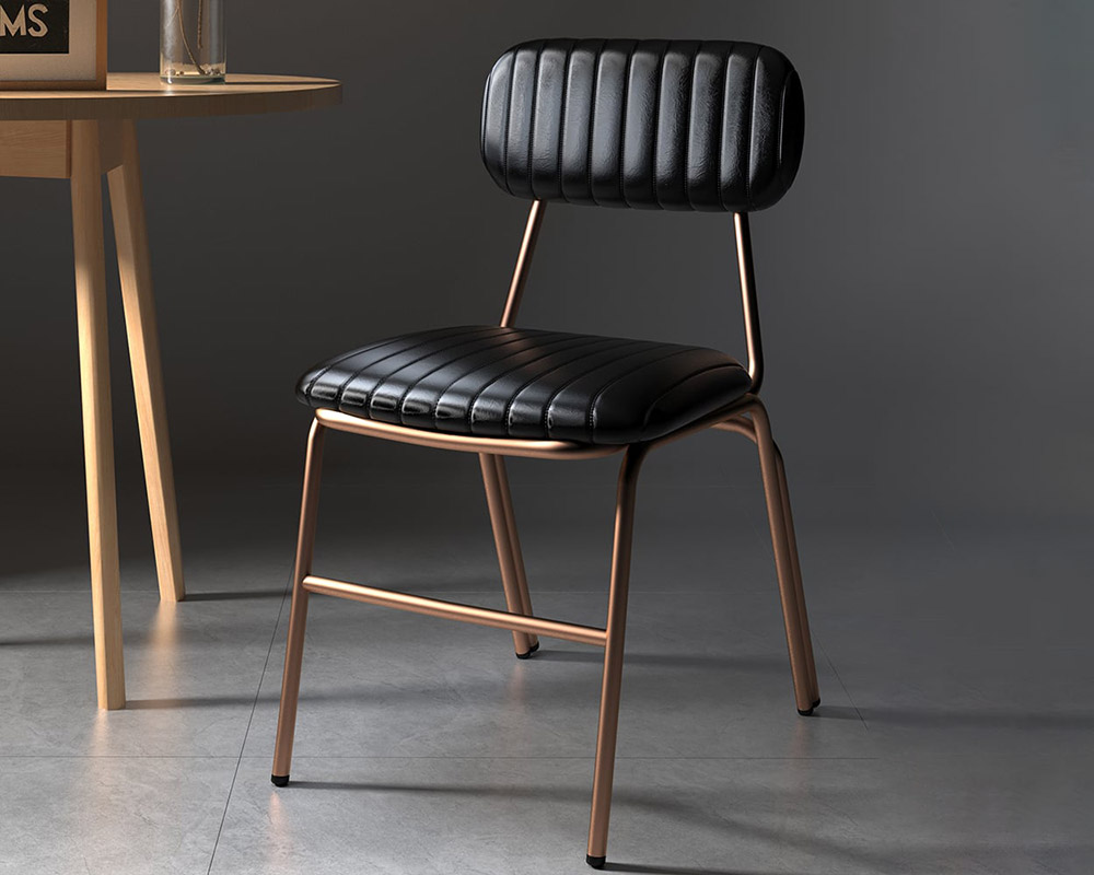 HMR - Modern Dining Chairs with Faux Leather Upholstery (Set of 2)