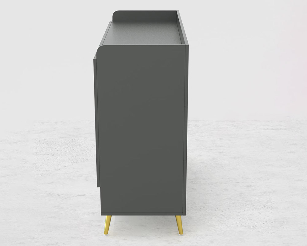HMR Yellar Nordic Entryway Shoe Cabinet with Doors & Open Shelves - Gray, 47.2" (10 Shelves)