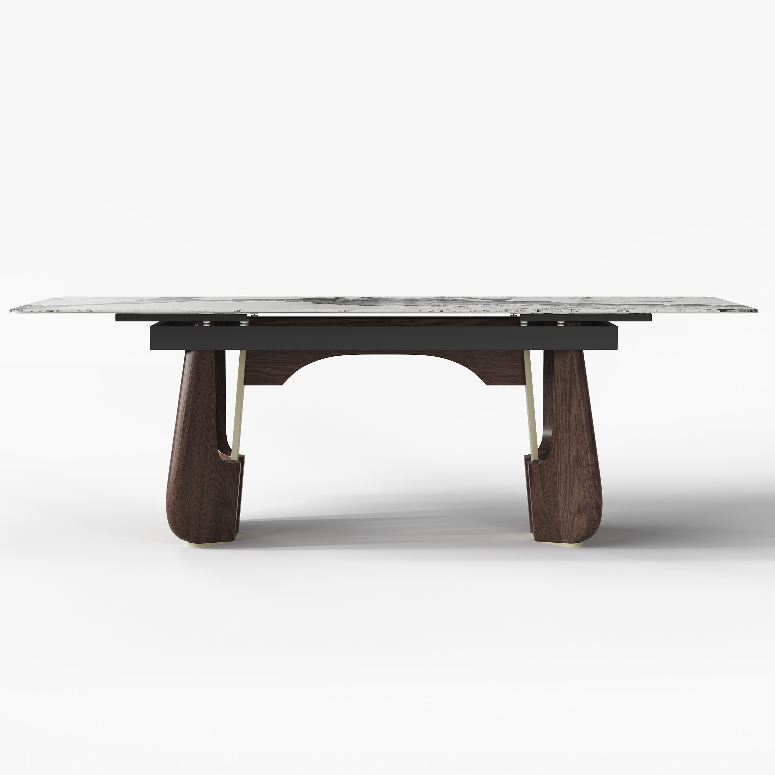 HMR - 71"-87" Rectangle Extendable Dining Table Sintered Stone Top for 6-8 People