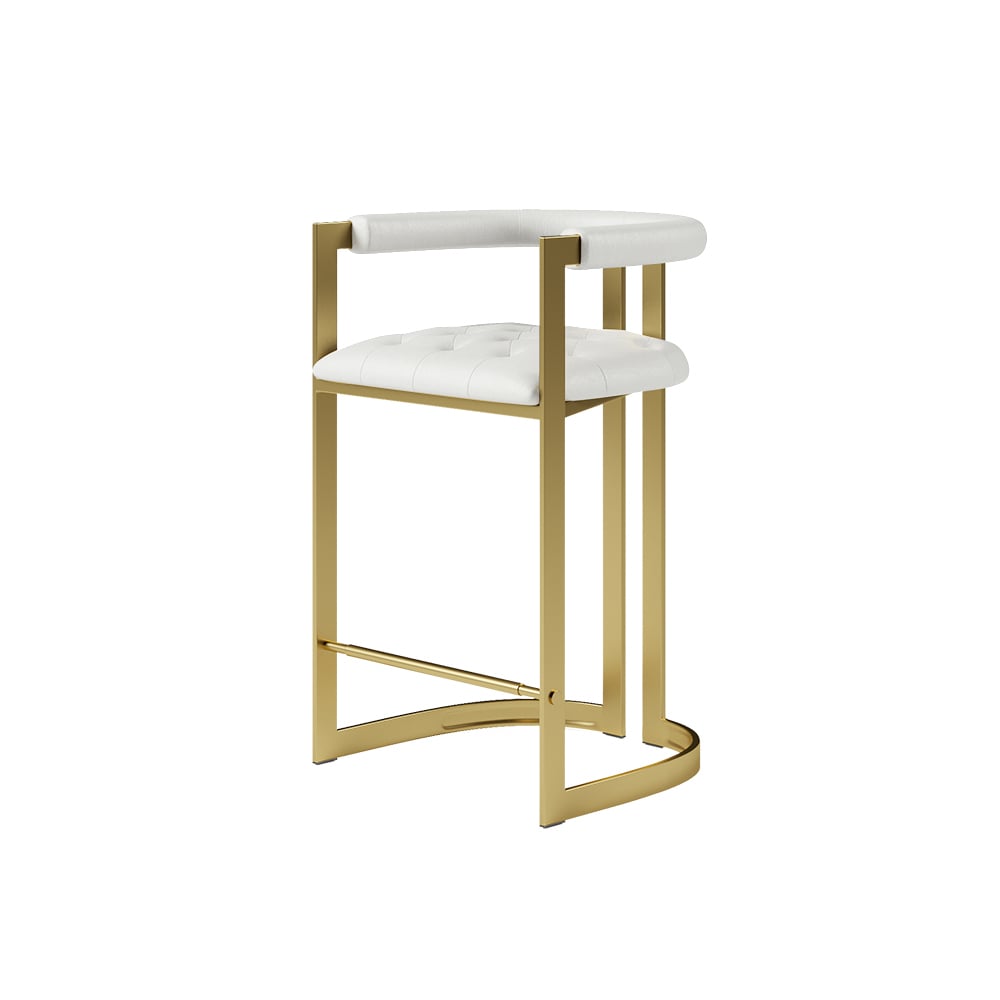 HMR Modern Leath-Aire Counter Stools with Upholstery - White, 1-Piece