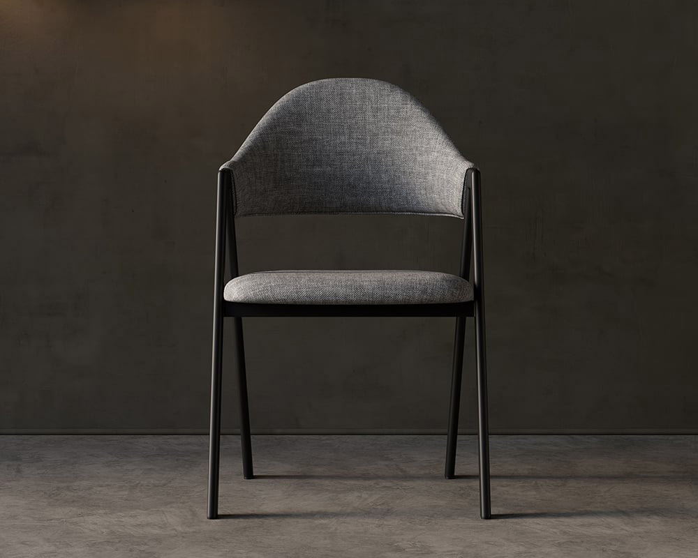 HMR Modern Dining Chairs with Linen Upholstery - Gray, 6-Pieces