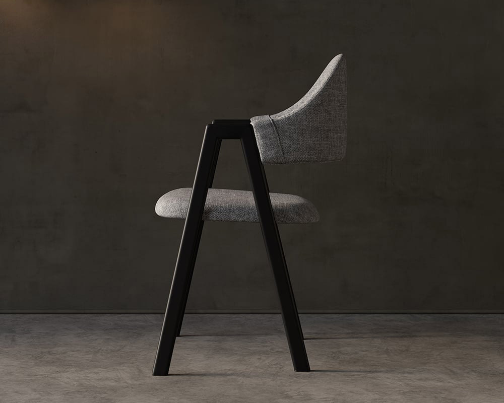 HMR Modern Dining Chairs with Linen Upholstery - Gray, 6-Pieces