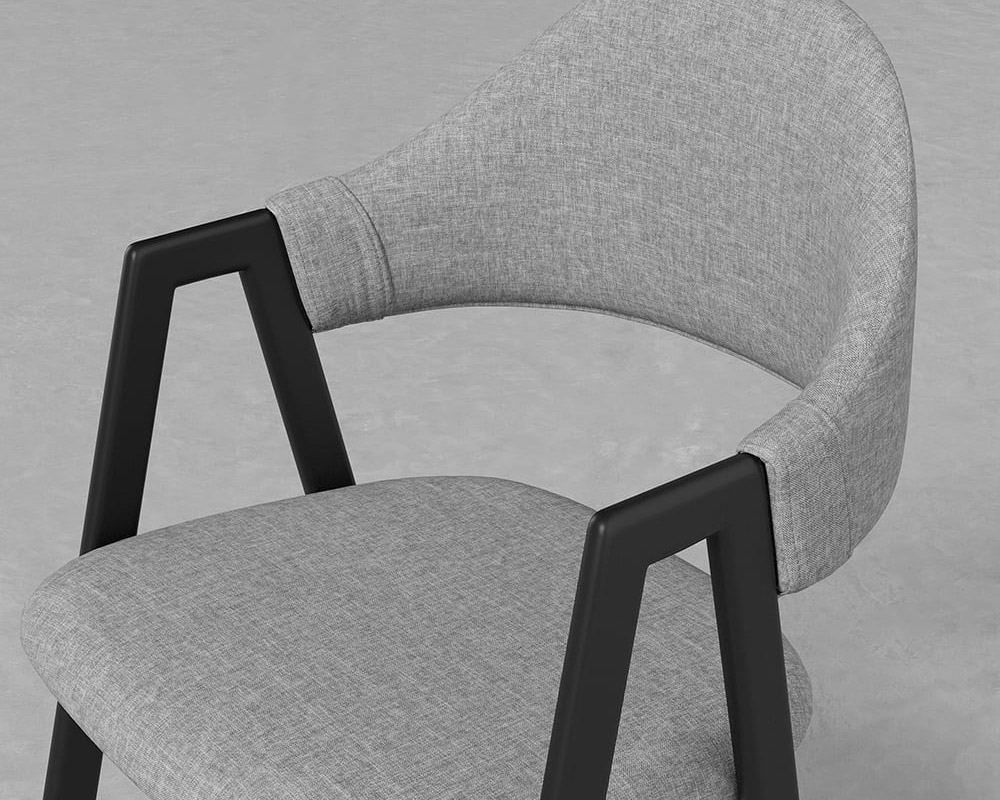 HMR Modern Dining Chairs with Linen Upholstery - Gray, 6-Pieces