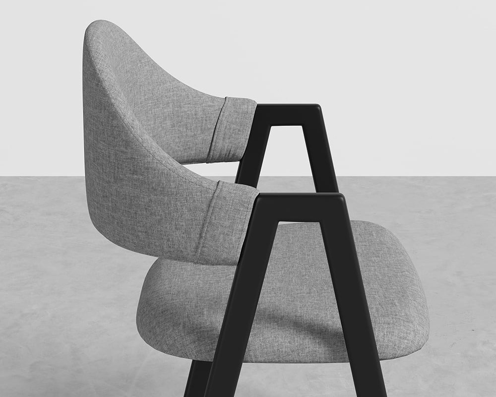 HMR Modern Dining Chairs with Linen Upholstery - Gray, 6-Pieces