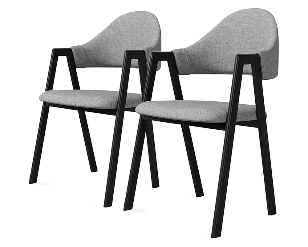 HMR Modern Dining Chairs with Linen Upholstery - Gray, 6-Pieces