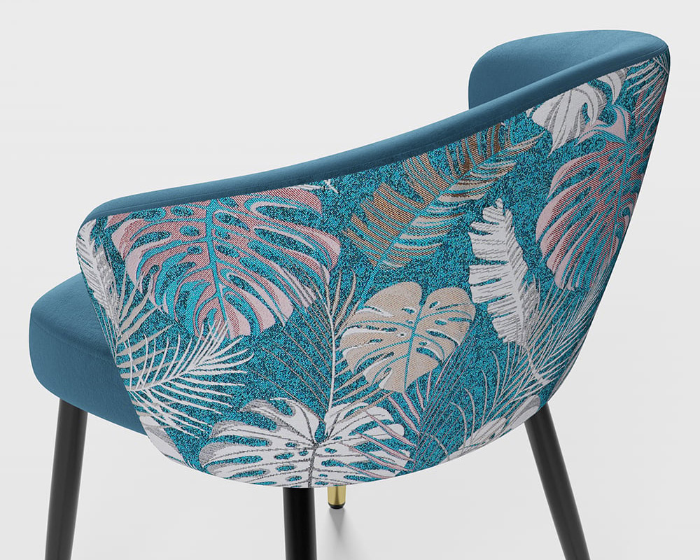 HMR Modern Dining Chairs with Velvet Upholstery - Blue, 1-Piece