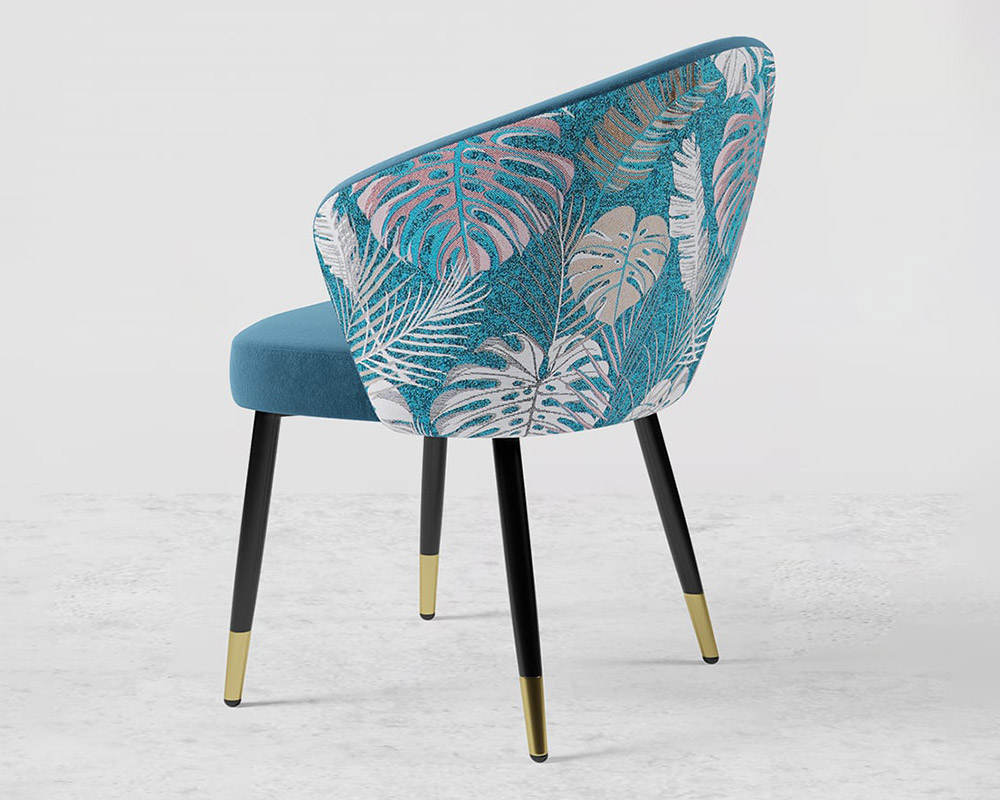 HMR Modern Dining Chairs with Velvet Upholstery - Blue, 1-Piece