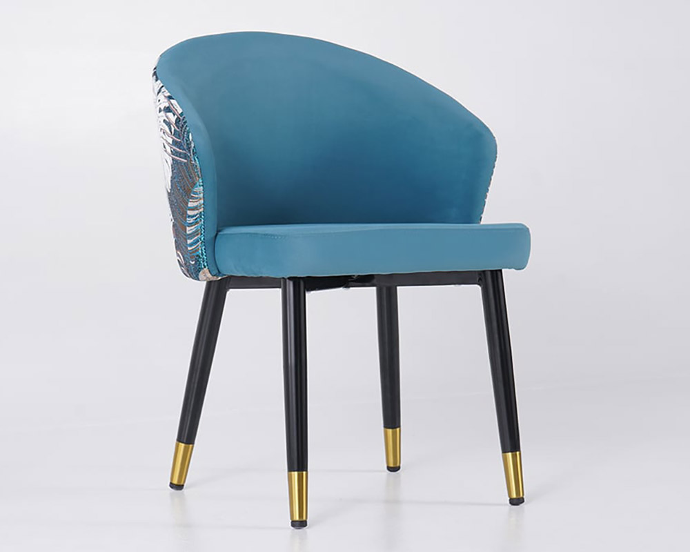 HMR Modern Dining Chairs with Velvet Upholstery - Blue, 1-Piece