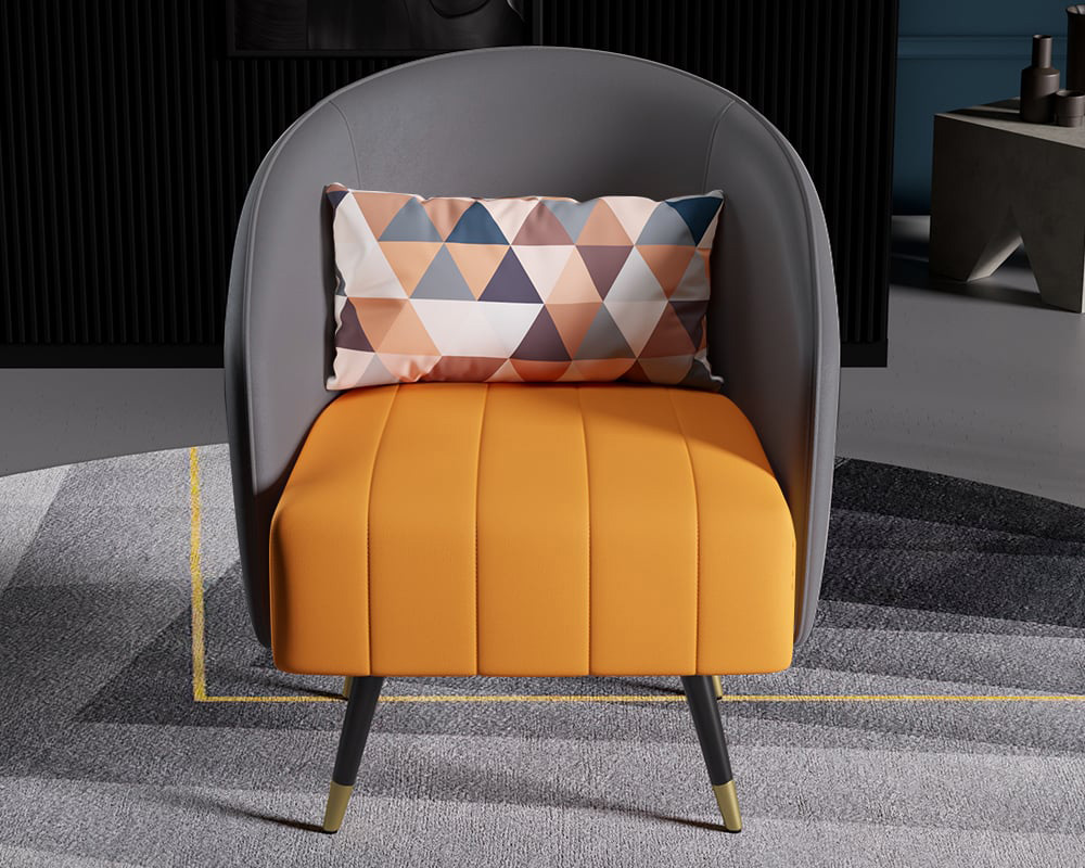 HMR Accent Chair with High Back (Set of 2) - Gray, Leather