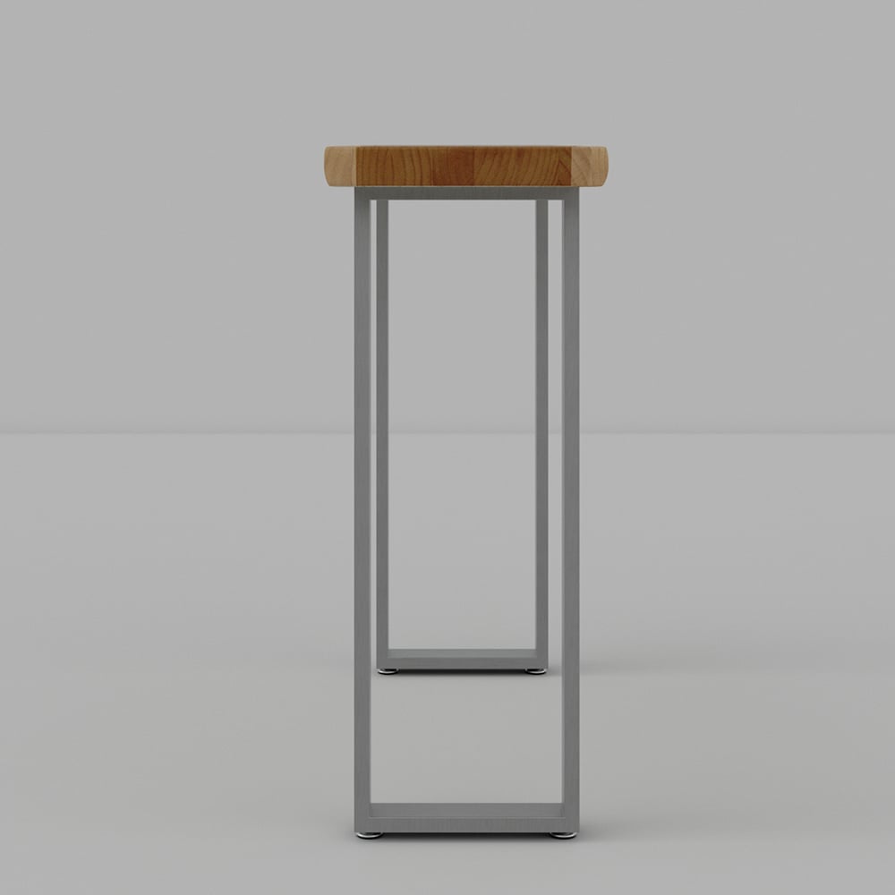 HMR - 39" Modern Natural & Silver Live Edge Console Table Wooden Top & Stainless Steel Base