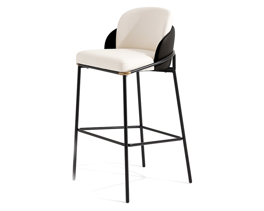 HMR Linenic Series Modern PU Leather Bar Stools - Black, 20.9"L x 20.9"W x 41.3"H, 1-Piece