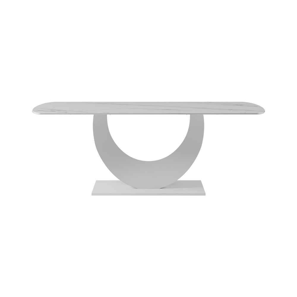 HMR - 70.9" Modern Style Rectangle Sintered Stone Dining Table Seats 6-8 People