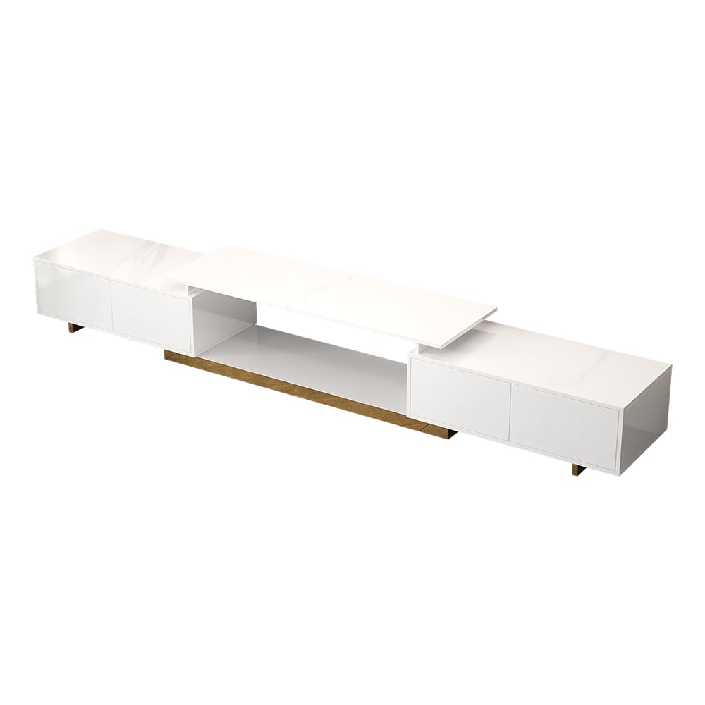 HMR Mordelle Extendable TV Stand with Storage (63"-95") - White