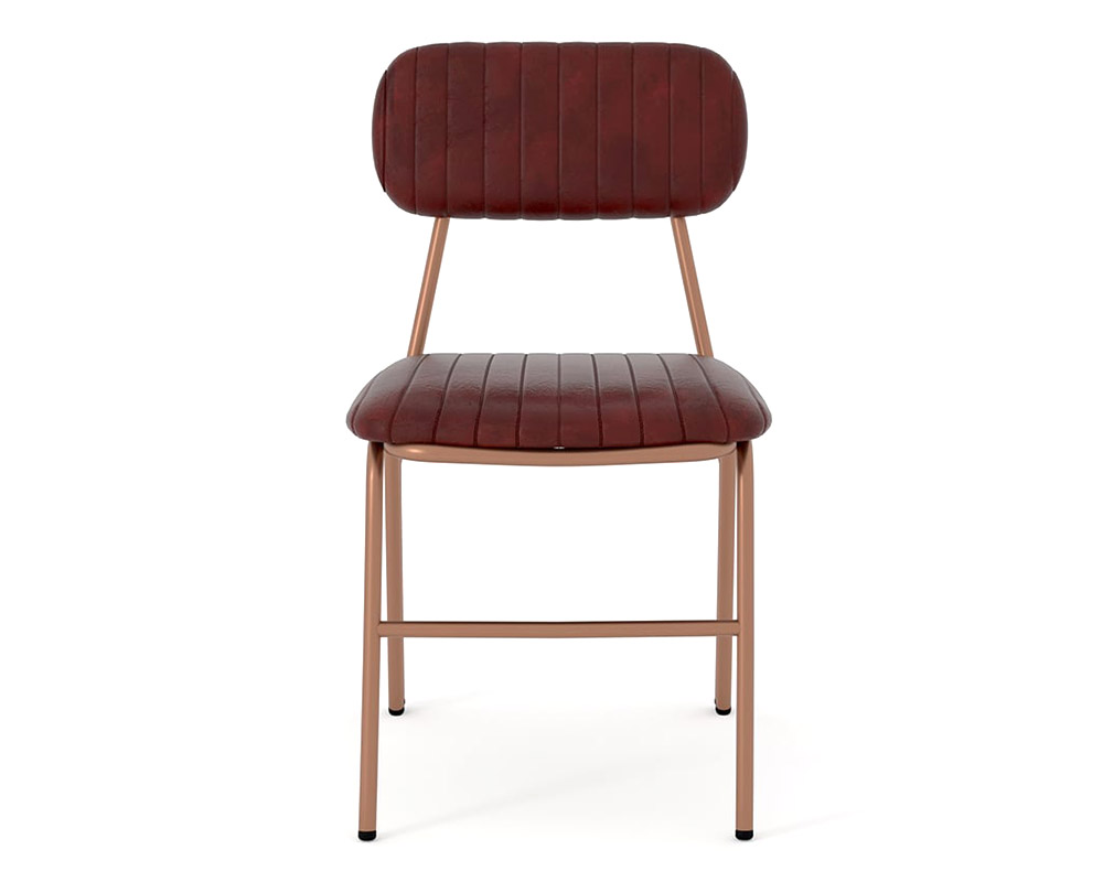 HMR Modern Dining Chairs with Faux Leather Upholstery (Set of 4) - Wine Red