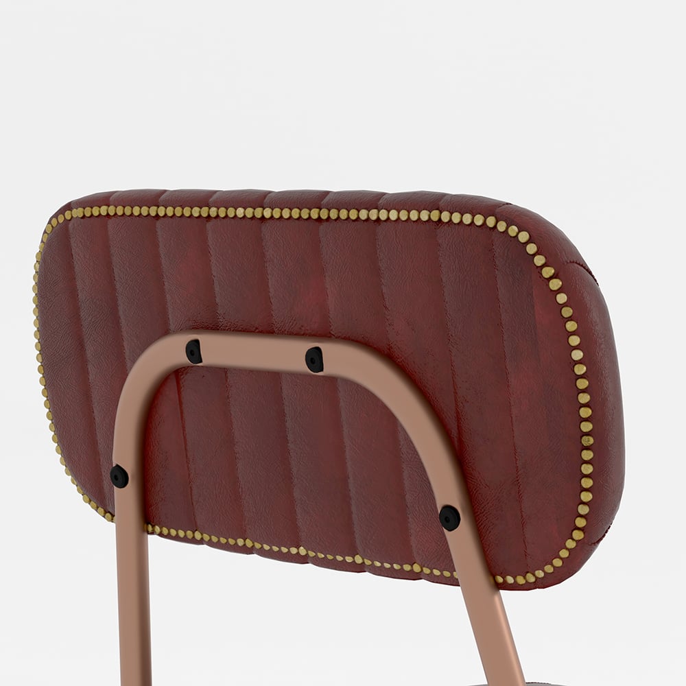 HMR Modern Dining Chairs with Faux Leather Upholstery (Set of 4) - Wine Red