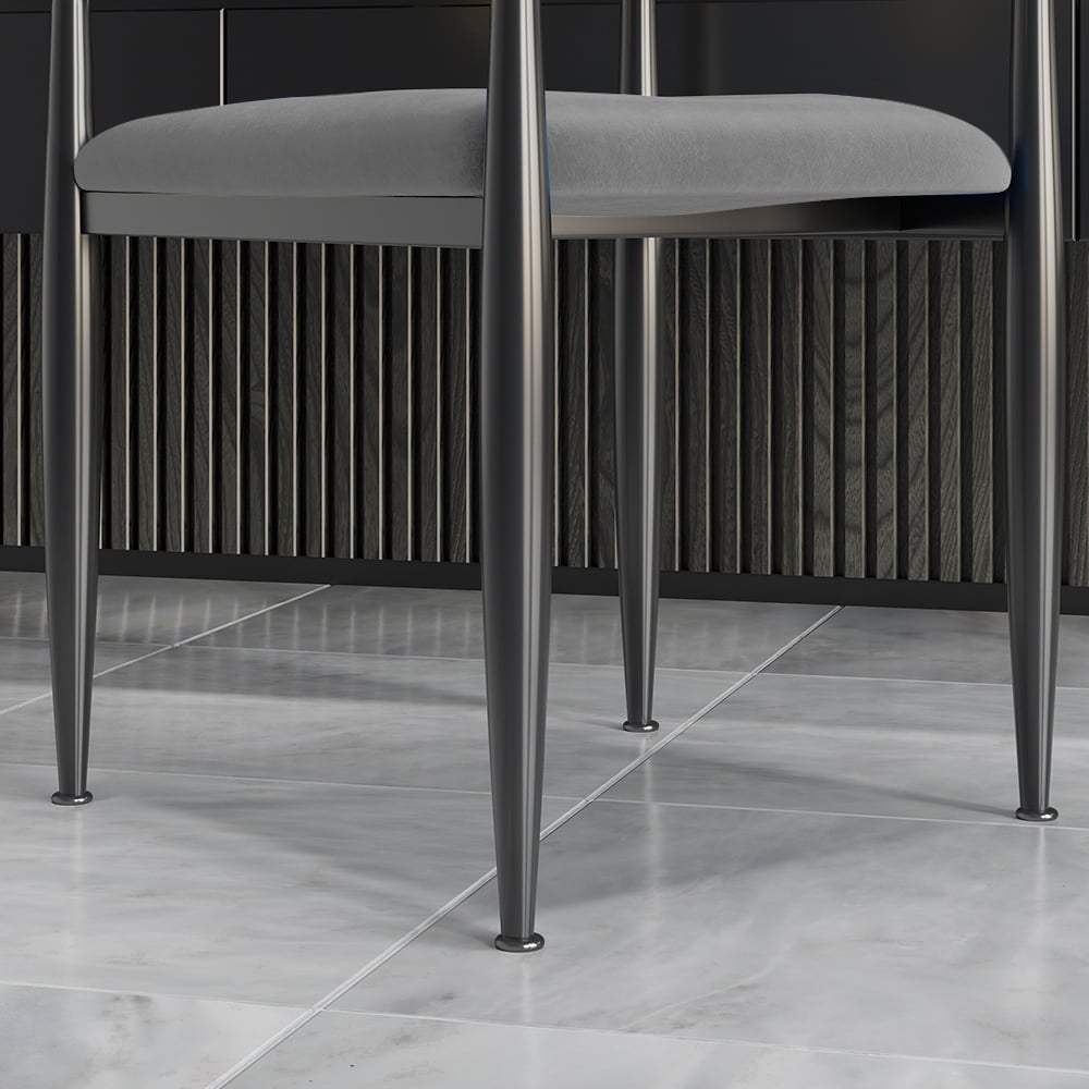 HMR Otrast Series Modern Dining Chairs with PU Leather Upholstery - Gray, 4-Pieces