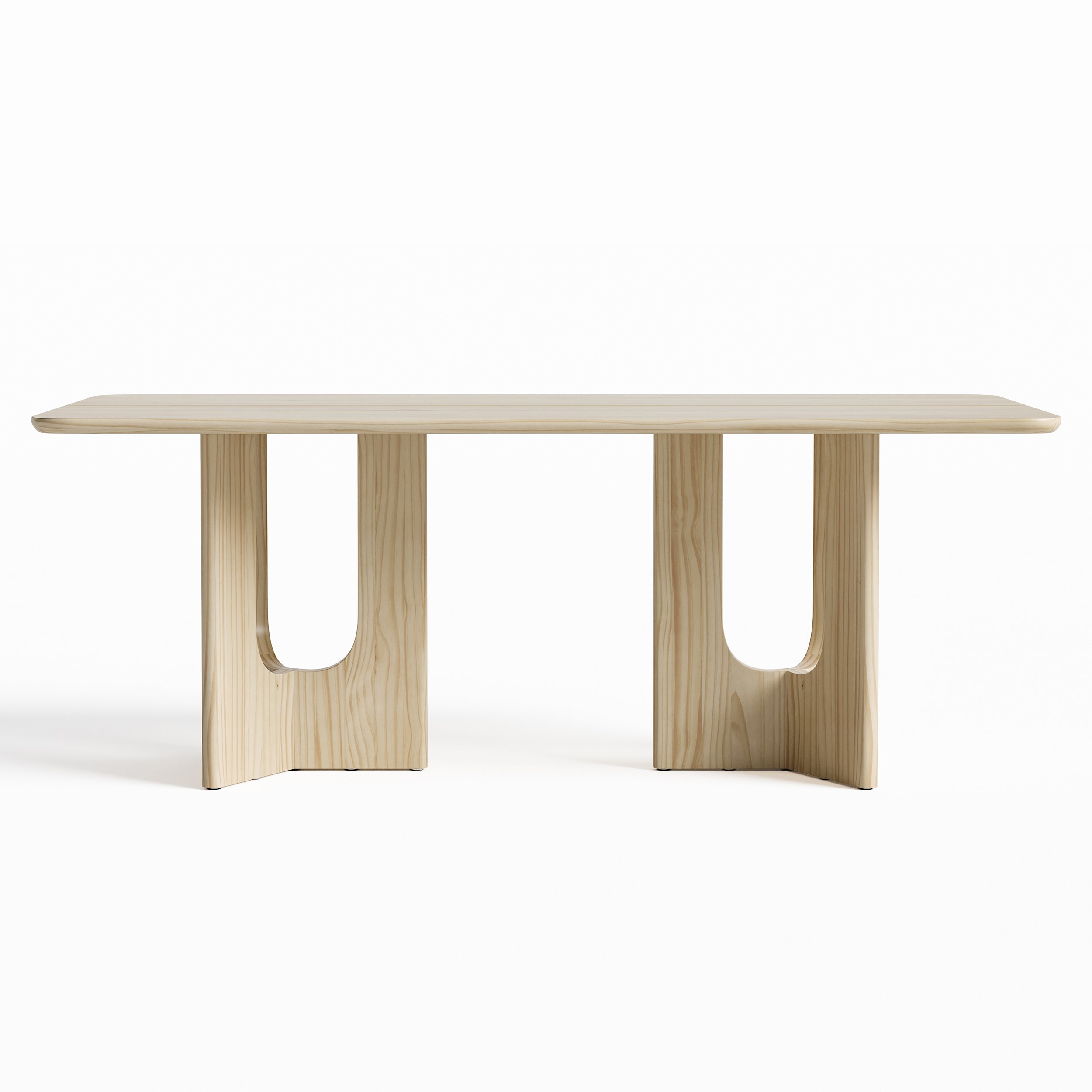 HMR - 78.7'' Farmhouse Rectangle Solid Wood Dining Table Seats 6-8 People