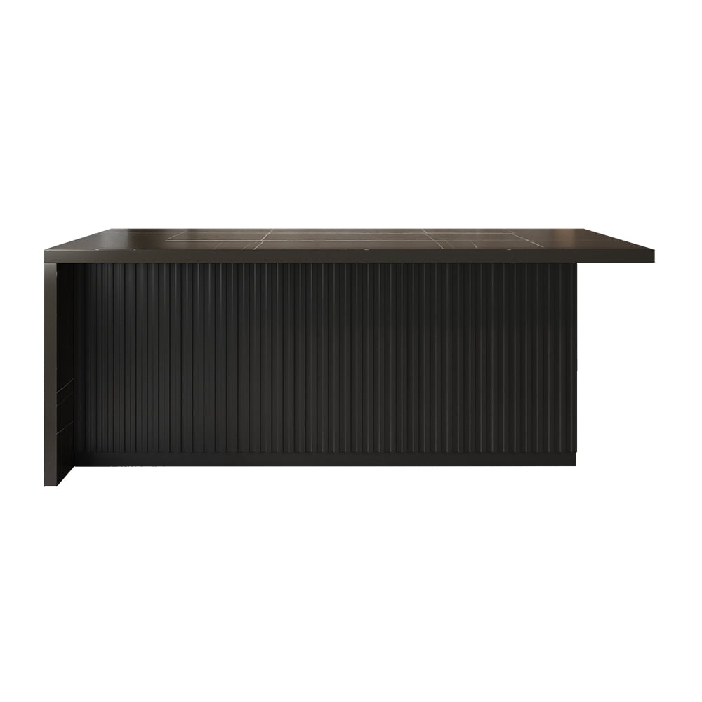 HMR Kitchen Island with Storage - Black, 72“/1830mm, Engineered Wood