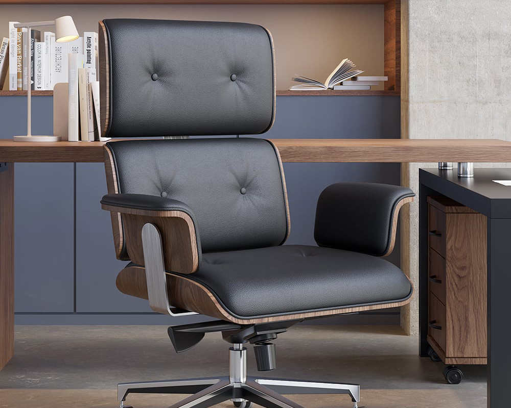 HMR Modern L-Shape Executive Desk & Office Chair Set - Black, 70.9"L x 70.9"W x 29.5"H, Left Hand
