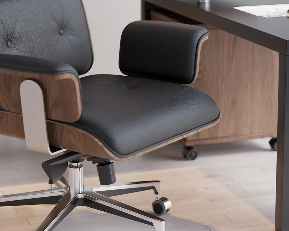 HMR Modern L-Shape Executive Desk & Office Chair Set - Black, 70.9"L x 70.9"W x 29.5"H, Left Hand