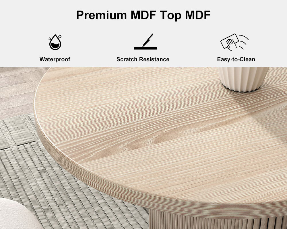 HMR Japandi Oval Extendable Dining Table - Whitewash, 79"-94" (seats 6-10)