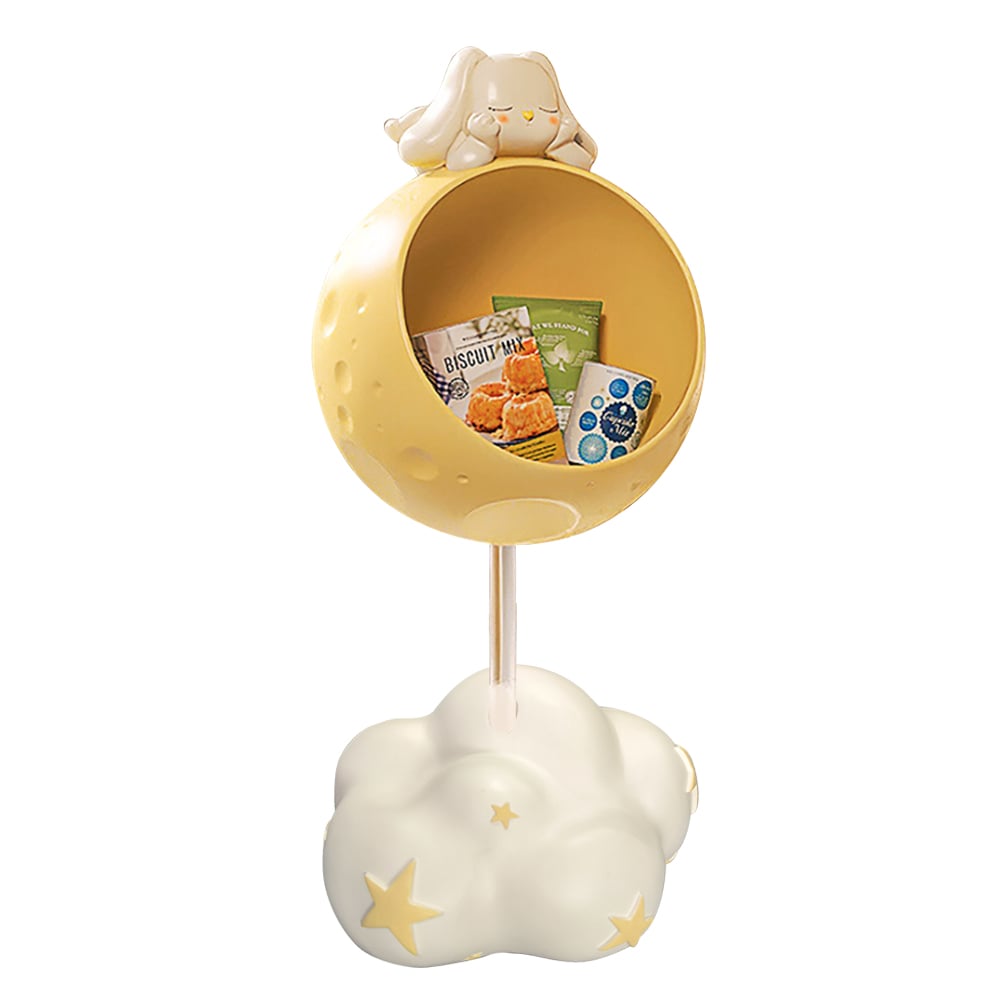 HMR - Cute Flying Rabbit Side Table with Open Storage Floor Resin Bunny End Table