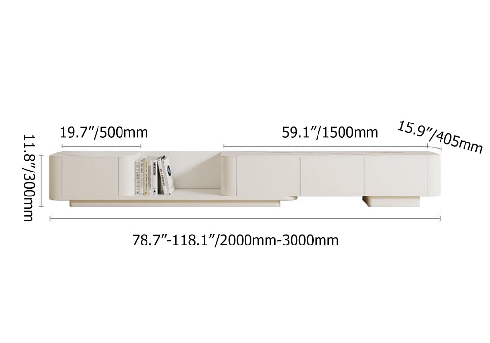 HMR - Extendable TV Stand & Abstract Coffee Table Set