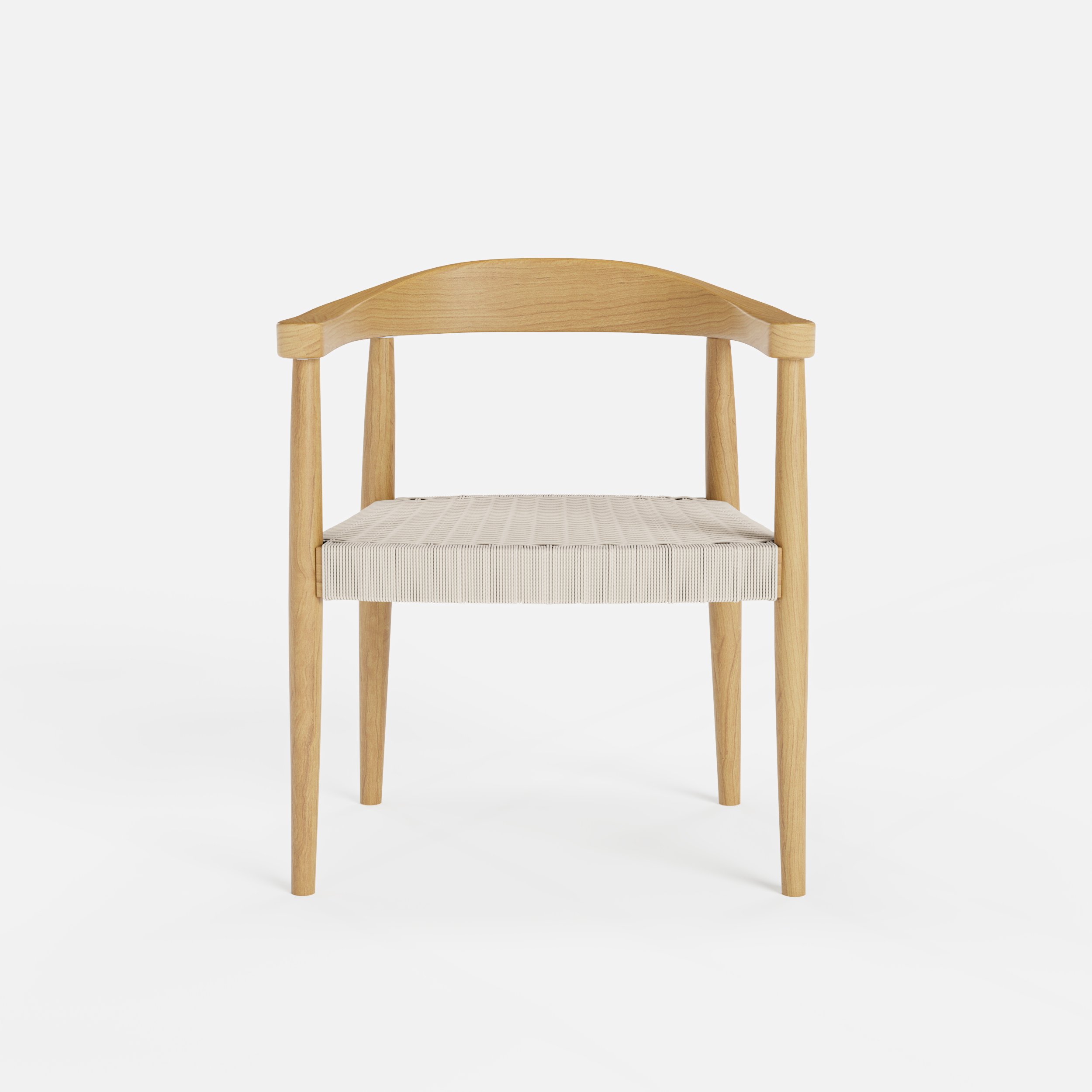 HMR Modern Wood Upholstery Dining Chair - Walnut, Basketweave, 2-Pieces