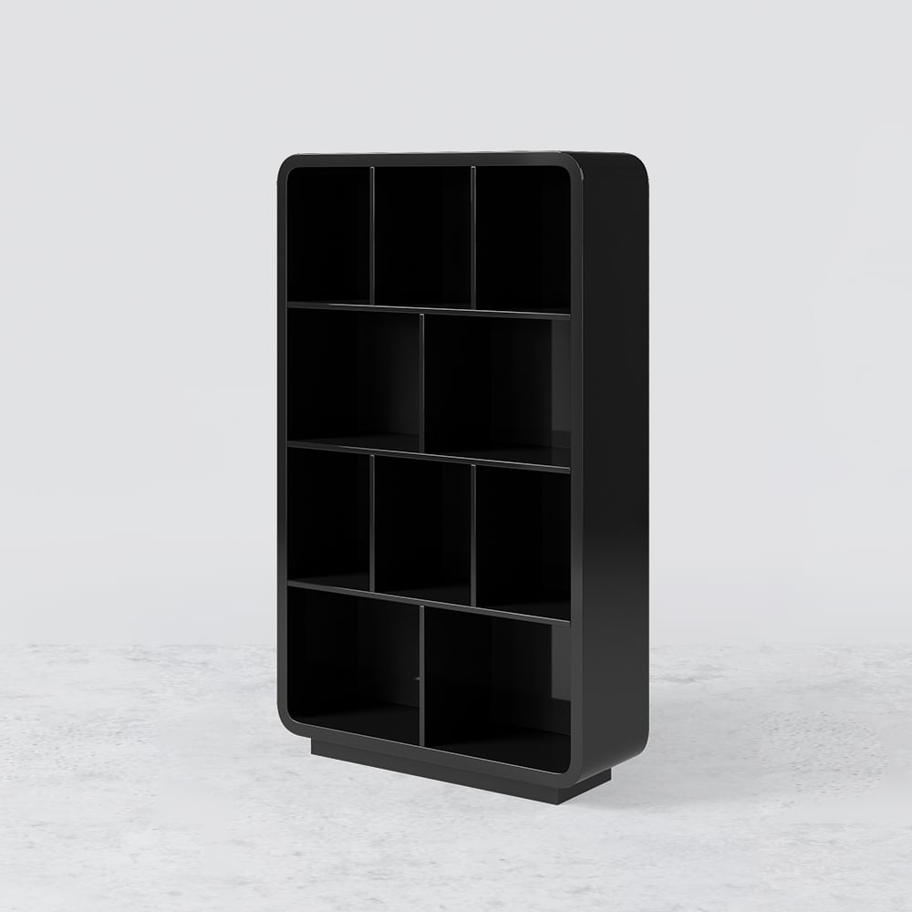 HMR Chicent 78.7" Modern Bookshelf 4-Tier Standard Bookcase with Rich Storage - Black