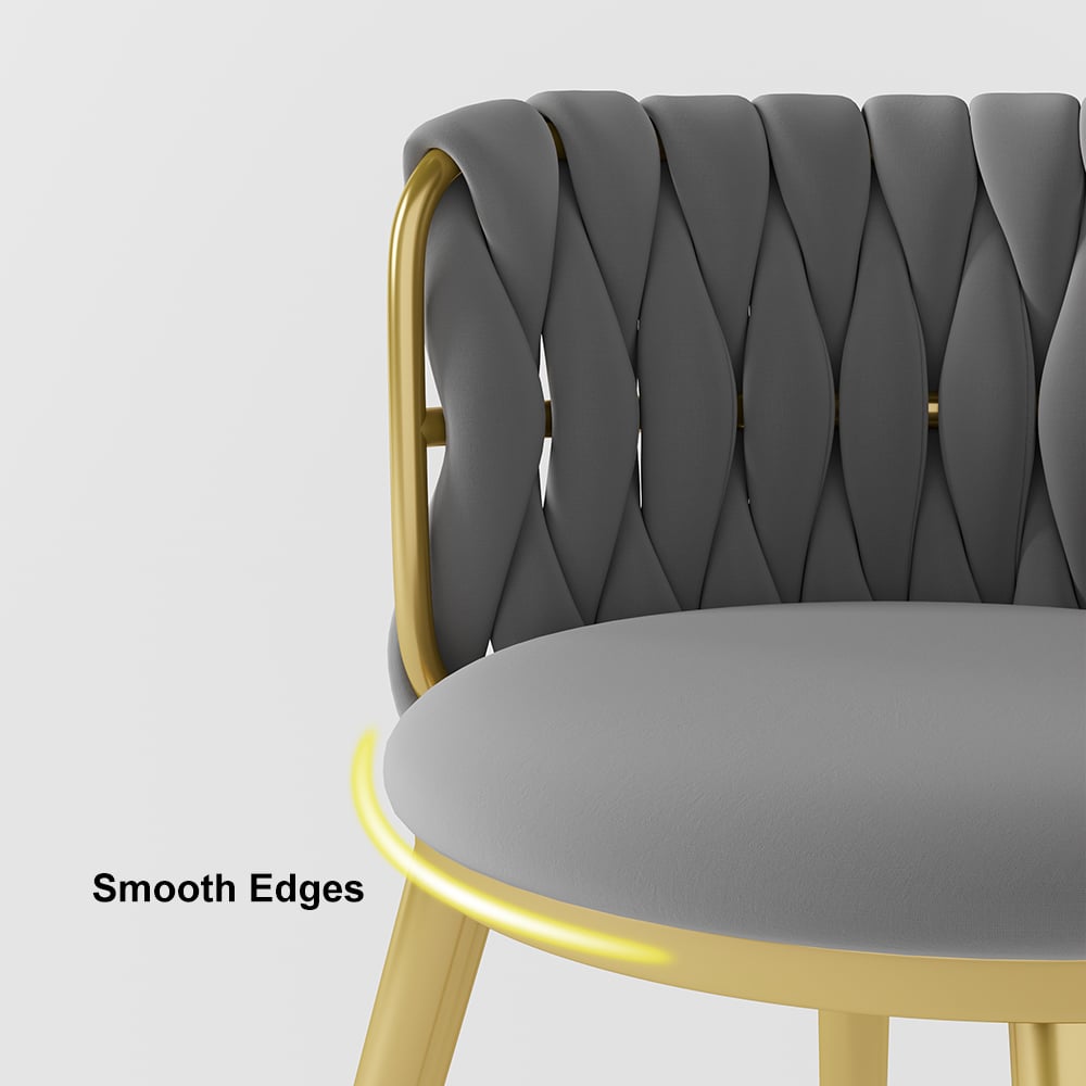 HMR Sweave Nordic Barrel Dining Chair with Velvet Upholstery (Set of 4) - Light Gray