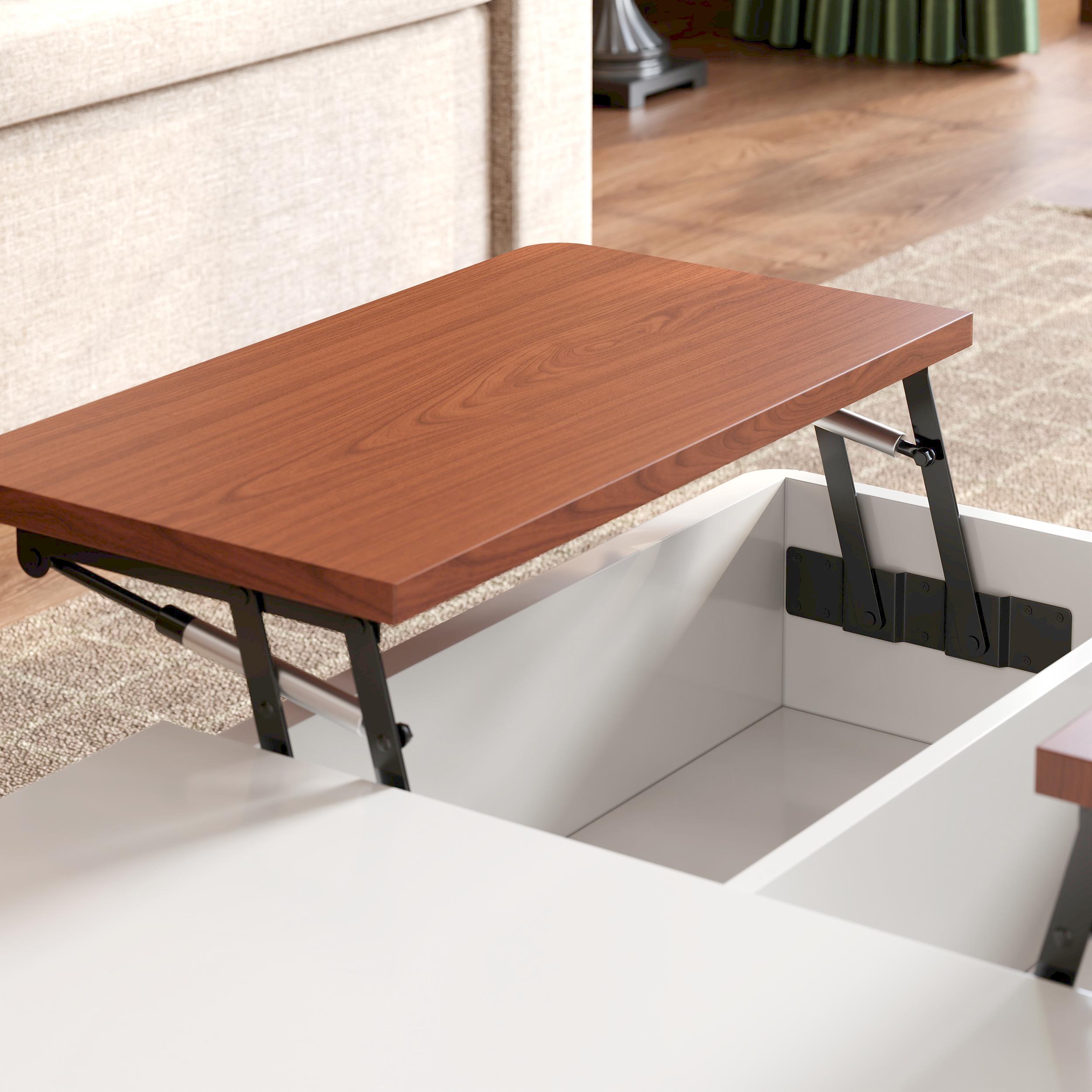 HMR - Rectangular Glass Lift Top Nesting Coffee Table Set