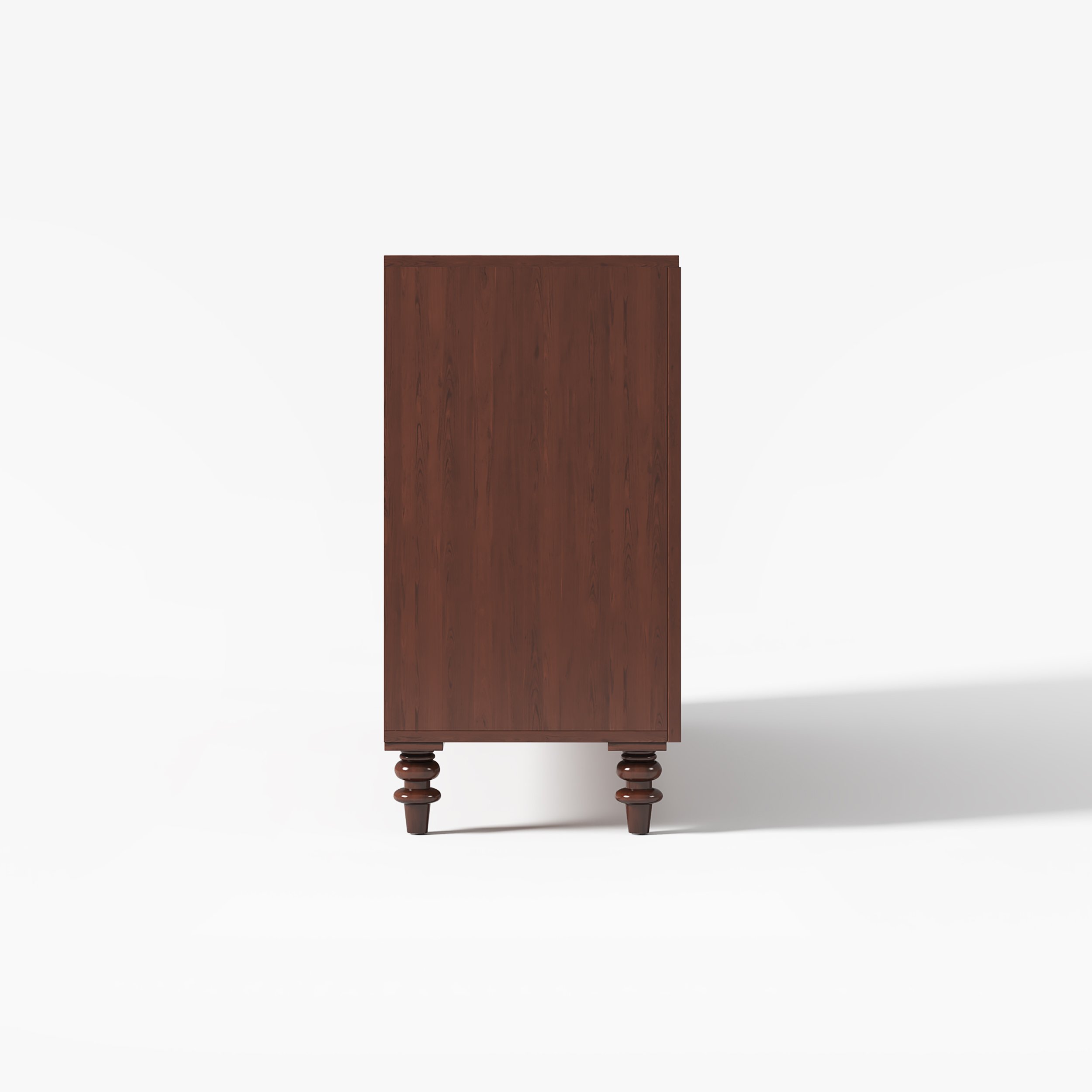 HMR - 63'' Brown Wood Carved Modern Sideboard Cabinet