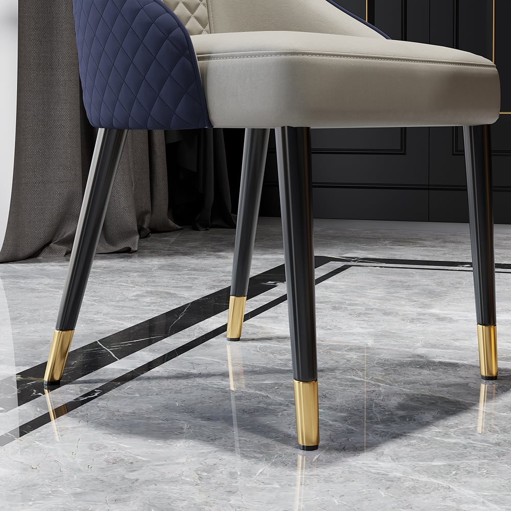 HMR - Diamic Series Set of 4 Modern Dining Chairs with Faux Leather Upholstery Gray