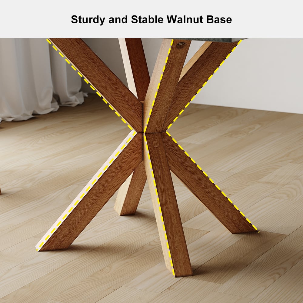HMR - 39.4" Japandi Modern Square Oak Wood Dining Table Seats 2-4 People