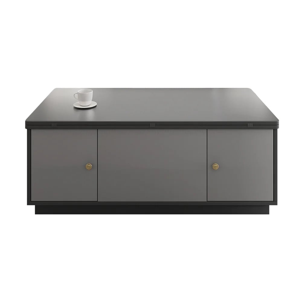 HMR - Set of 2 Gray Extendable 3 Drawers TV Stand & Lift-Top Coffee Table Set Up to 120"