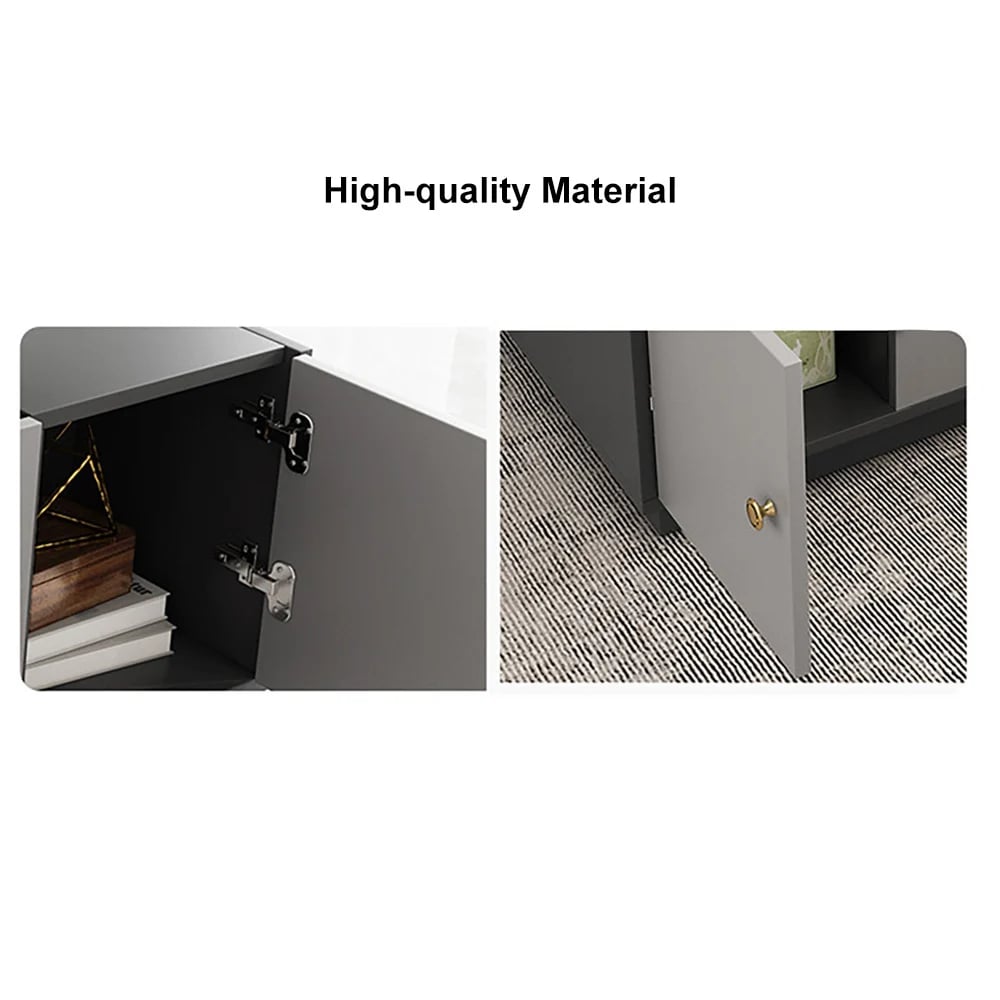 HMR - Set of 2 Gray Extendable 3 Drawers TV Stand & Lift-Top Coffee Table Set Up to 120"