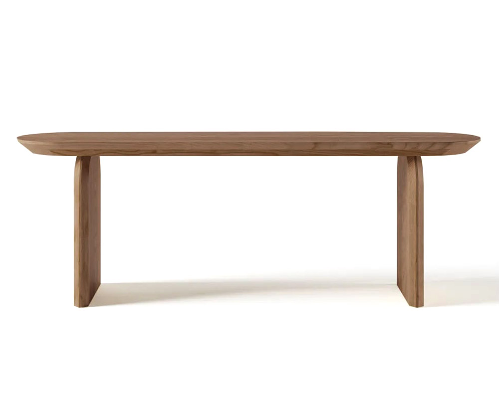 HMR Tintica Series Japandi Oval Solid Wood Dining Bench Seats 1-2 People - Walnut, 59"