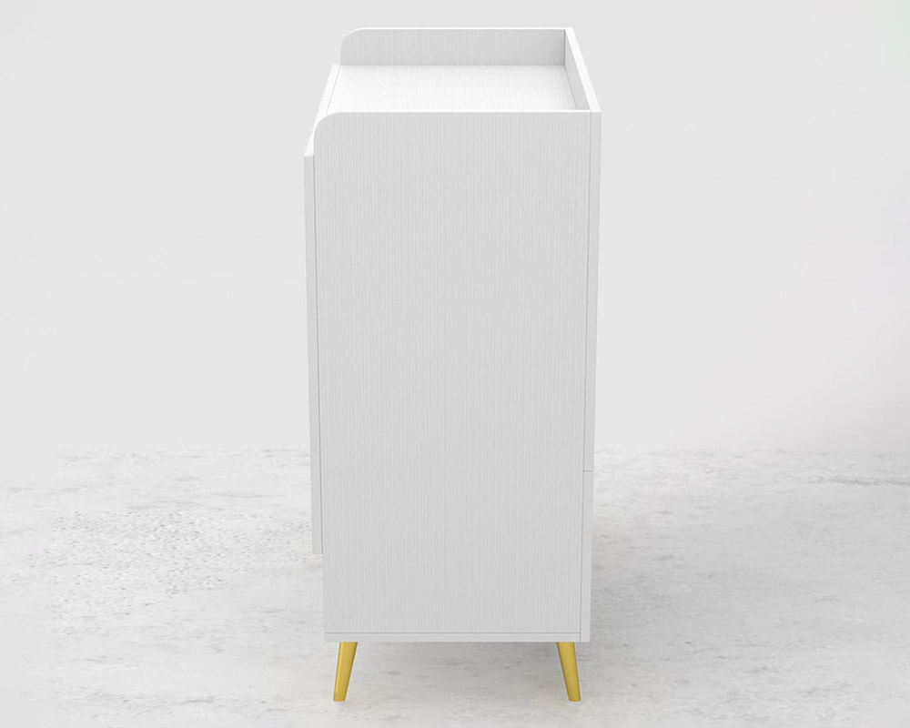 HMR Yellar Nordic Entryway Shoe Cabinet with Doors & Open Shelves - White, 31.5" (5 Shelves)