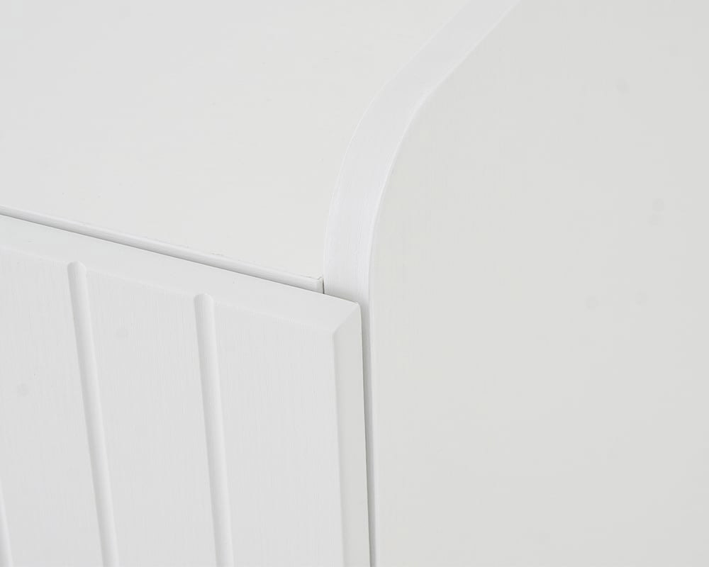 HMR Yellar Nordic Entryway Shoe Cabinet with Doors & Open Shelves - White, 31.5" (5 Shelves)