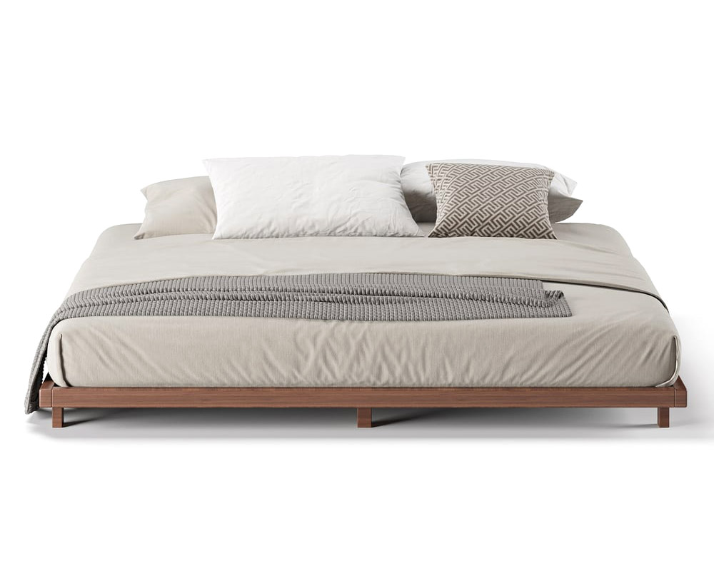 HMR Japanese Style Floor Bed - Walnut, Queen