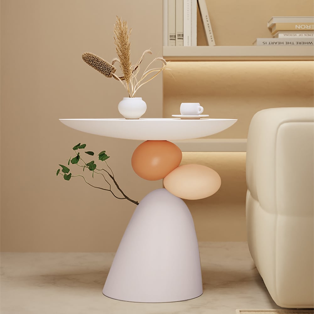HMR - Abstract Plant Art Decor Resin Side Table