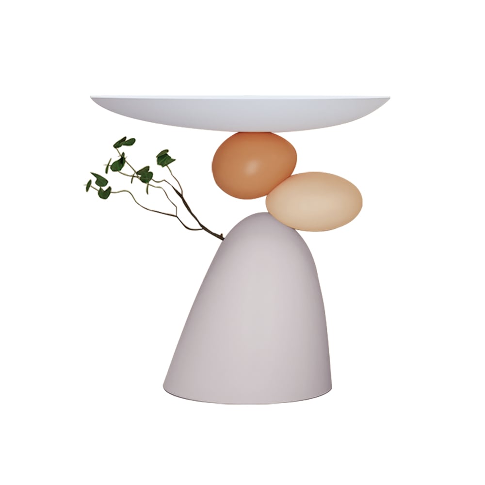 HMR - Abstract Plant Art Decor Resin Side Table