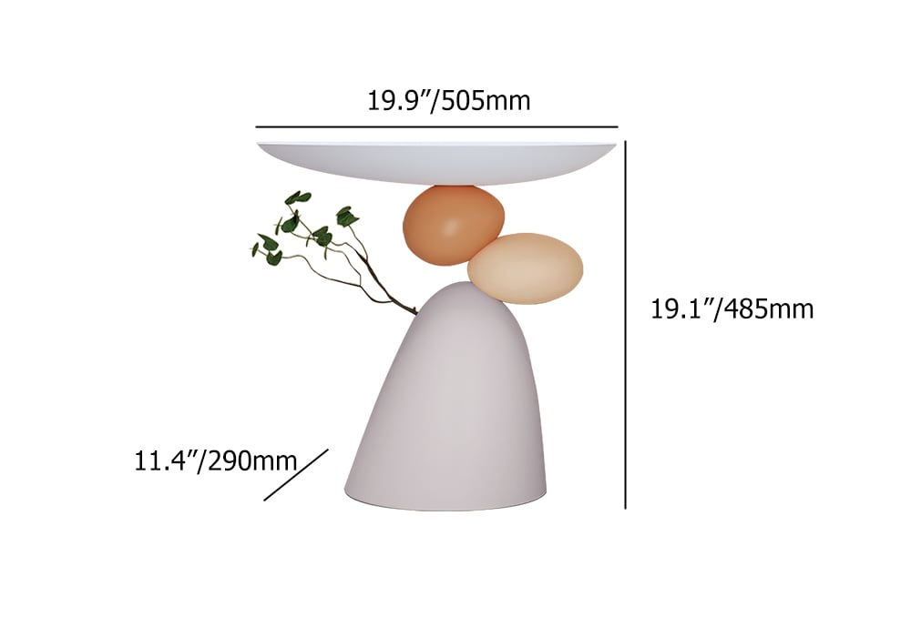 HMR - Abstract Plant Art Decor Resin Side Table