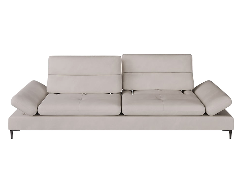 HMR - 112.2" Modern Velvet Extra Deep Seat 4 Seater Sofa with Adjustable Armrest & Backrest