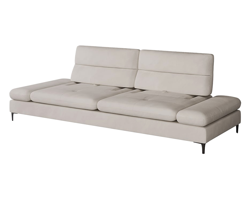 HMR - 112.2" Modern Velvet Extra Deep Seat 4 Seater Sofa with Adjustable Armrest & Backrest