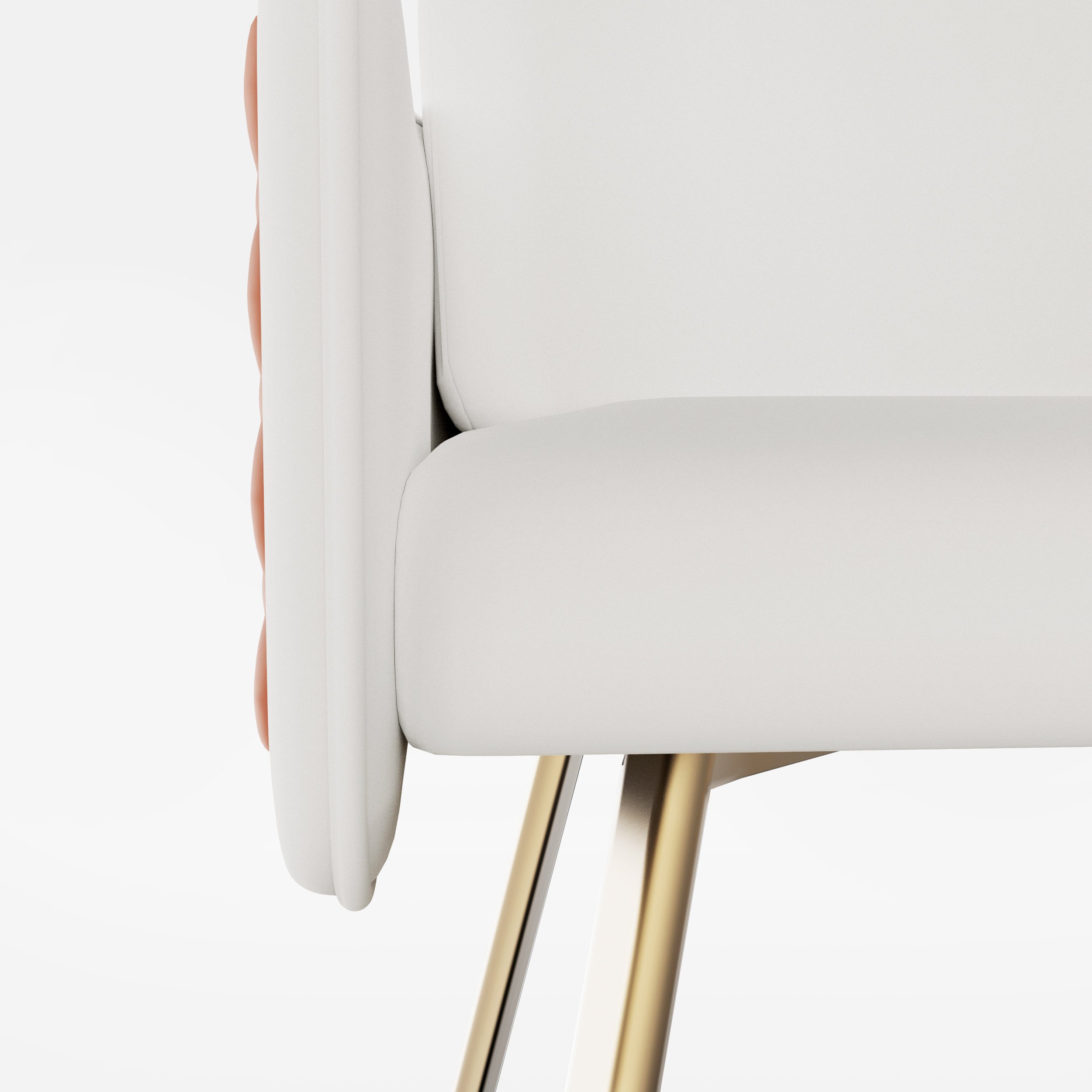 HMR - Modern Swivel Dining Chairs with PU Leather Upholstery White