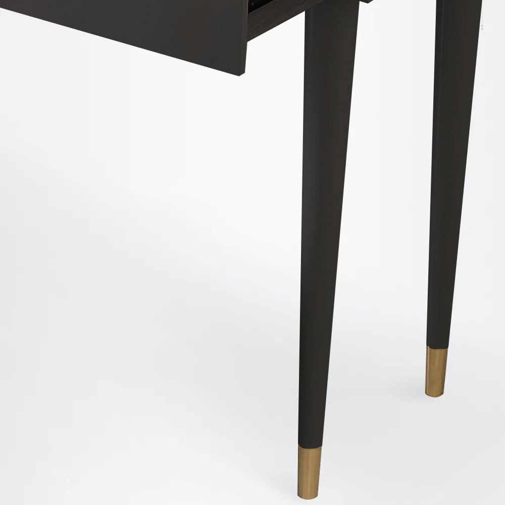 HMR Modern Makeup Vanity Set Dressing Table with Lighted Mirror Cabinet & Stool Included - Black
